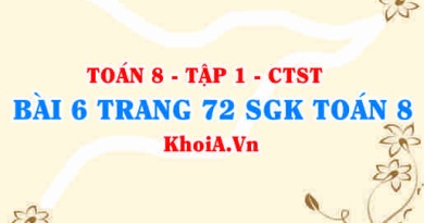 Bài 6 trang 72 SGK Toán 8 Tập 1 Chân trời sáng tạo